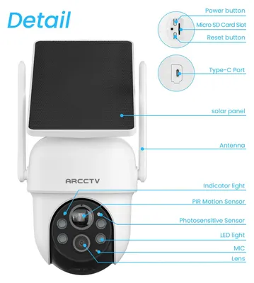 Obrázek produktu pro Sada solárních Wi-Fi kamer pro venkovní použití - 4 kamery - rozlišení 2K - detekce osob - obousměrná komunikace - barevné noční vidění