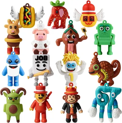 Produktbild von 15 Stück Steal A Brainrot Actionfiguren-Set,Brainrot-Figuren Erdbeer-Elefant,67,Esok Sekolah,Lucky Block,Job Job Job Sahur-Figuren,Italian Brainrot