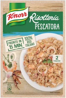 Produktbild von 15x Knorr alla Pescatora Meeresfrüchte Risotto 175g 100% italienisch Fertiggerichte Reisgerichte