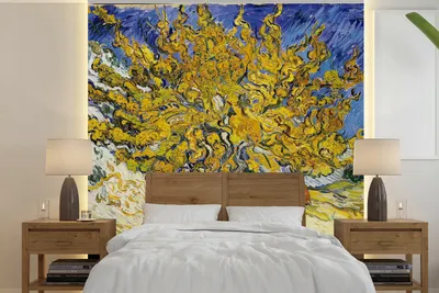 Produktbild von MuchoWow® Fototapete für Wohnzimmer oder Schlafzimmer Wandtapete Vinyl Motivtapete Maulbeerbaum - Vincent van Gogh - 350x350 cm - Schlafzimmertapete