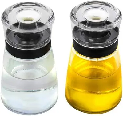 Produktbild von Auslaufsichere Ölspenderflasche für Outdoor-Camping, 160 ml Olivenöl und Essig aus Glas, gut verschlossen für die Picknickküche, 2er-Pack