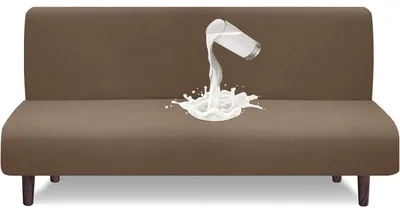 Zdjęcie produktu dla Wodoodporny pokrowiec na sofę typu futon bez podłokietników, wysoka elastyczność, kolor: beżowy (kamel), wymiary: 180-230 cm
