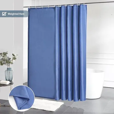 Produktbild von Famanu Duschvorhang Wasserdicht - Misty Blue, 200 x 200 cm