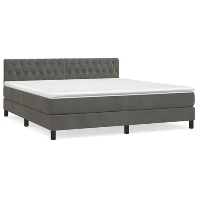 Obrázok produktu pre vidaXL Boxspring posteľ s matracom Dark Grey 180x200 cm Velvet