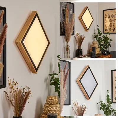 Produktbild von Campertogno »Campertogno« Deckenlampe, Metall/Holz/Kunststoff, Natur/Schwarz/Weiß