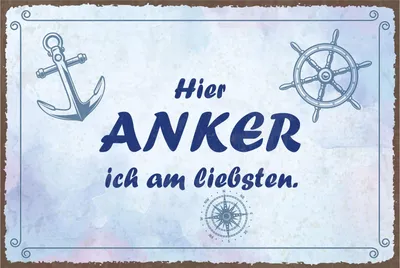 Produktbild von vianmo Blechschild 20x30 cm Hier Anker ich am liebsten