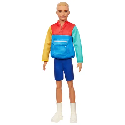 Produktbild von Barbie Ken Fashionistas Puppe in Blockfarben Jacke, Anziehpuppe