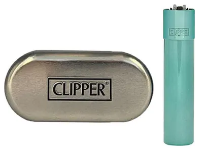 Produktbild von Clipper Metall Turquoise Reibradfeuerzeug in der Metallbox