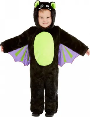 Produktbild von Kuscheliger Fledermaus Kinderjumpsuit für Halloween und Karneval Größe: S