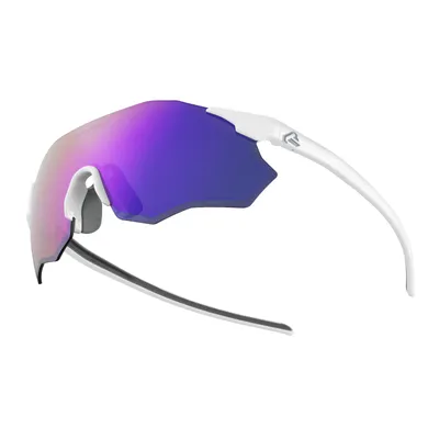 Produktbild von ROCKBROS Sportsonnenbrille Fahrradbrille Rahmenlose Fahrrad und Laufbrille für Outdoor Damen Herren UV400 Weiß lila Polarisierte