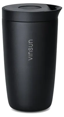 Produktbild von Thermobecher Edelstahl 350ml Deckel Kaffee Becher isoliert Travel Mug Tee Vinsun