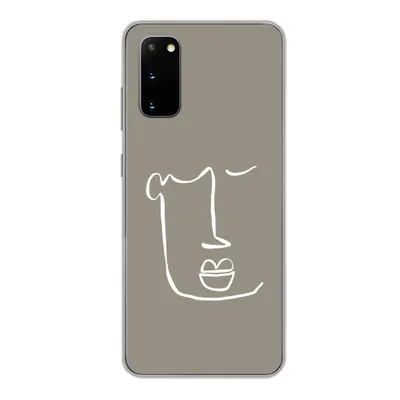 Produktbild von MuchoWow® Handyhülle Schutzhülle Hülle für Samsung Galaxy S20 Lippen - Abstrakt - Strichzeichnung Silikon Softcase Handy Hülle - Bild