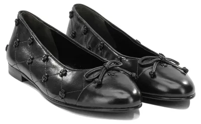 Productafbeelding van TORY BURCH ballerina's van zwart leer voor dames - maat 10.5