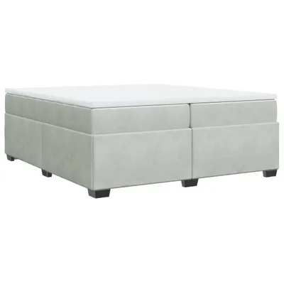 Produktbild von vidaXL Boxspringbett mit Matratze Hellgrau 200x200 cm Samt
