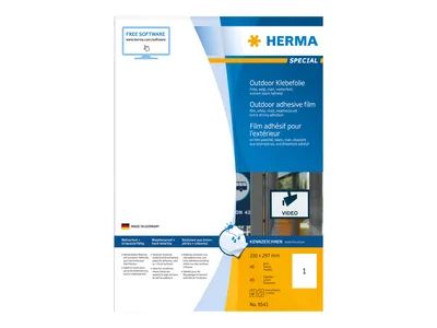 Obrázek produktu pro HERMA Special - polyethylen (PE) - matný - extrémně silné lepidlo - bílý - A4 (210 x 297 mm)