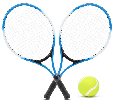 Produktbild von Tennisrackets Set für Kinder - 2 Rackets mit Tennisball und Tragetasche - Blau
