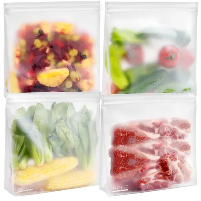 Produktbild von 4 wiederverwendbare Gefrierbeutel, lebensmittelecht, BPA-frei