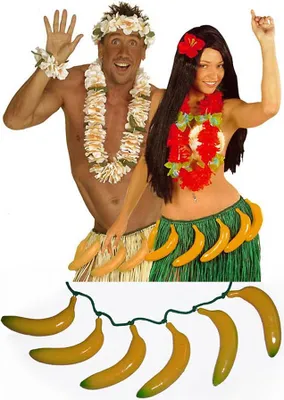 Produktbild von Widmann Bananengürtel Hawaii, 6 Bananen, 105cm Gesamtlänge, 96cm Bundumfang