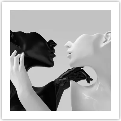 Produktbild von Poster - Poster ohne Rahmen - Schwarz Weiß Statue - 50x50 cm - Wand Bild - Wanddeko - Wandbilder - Kunstposter - Wandposter - Bilder - Kunstdruck - Wanddekoration - Wandbild - P2XAC50x50-4736