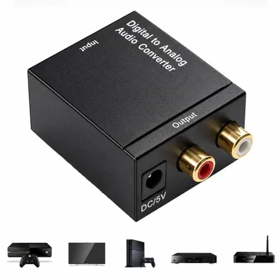Produktbild von D02C Digital-Analog Audio Konverter DAC – Optisch Toslink & Koaxial auf RCA Cinch, Stereo Sound Wandler