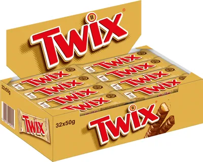 Produktbild von Twix Riegel Keks mit Karamell umhüllt von Schokolade 50g 32er Pack