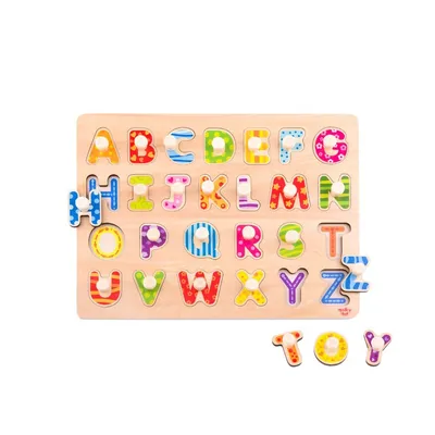 Obrázok produktu pre Tooky Toy Puzzle Abeceda Montessori Puzzle s kolíkmi