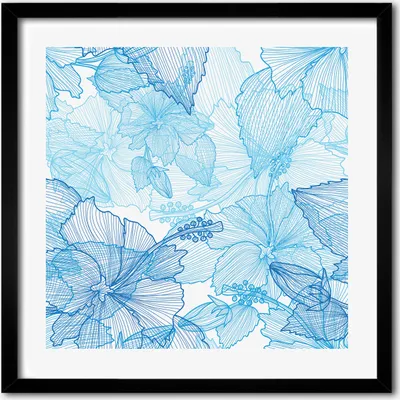 Produktbild von Bild - 50 cm x 50 cm - MDF - Rahmen, Wandkunst - Hawaii Blumen