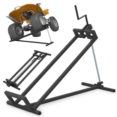 Produktbild von KOMFOTTEU Rasentraktorheber, Hebervorrichtung für Aufsitzmäher, Rasenmäherheber bis 400 kg Stufenlos Verstellbar, Reinigungshilfe für Rasentraktor bis 45° Neigung (Schwarz)