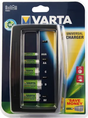 Produktbild von Varta 57648, Nickel-Metallhydrid (NiMH), 9v, AA, AAA, C, D