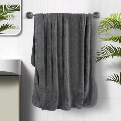 Produktbild von Badetuch XXL 100x200cm Dunkelgrau Microfaser Saugstark & Weich