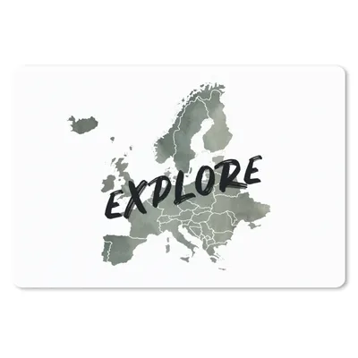 Produktbild von MuchoWow® Schreibtischunterlage Karte - Europa - Zitate 60x40 cm - XXL Mauspad - Großes Mauspad