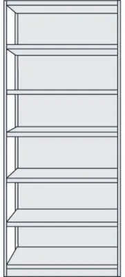 Produktbild von Büroregal Progress 500 Grundregal BxTxH 75x30x225cm 7 Böden mit Rückwand lichtgrau