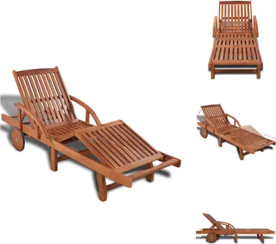Image de vidaXL Chaise longue en bois massif d'acacia - Bains de soleil