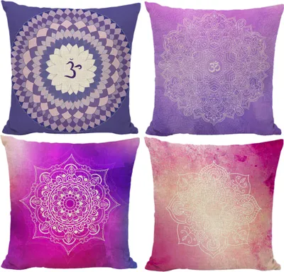 Produktbild von CANDeal Sada 4 dekoračních plátěných polštářů Mandala Pattern Cushion Cover 45 x 45 cm Sofa Office Decor Pillow Case (Set 3)