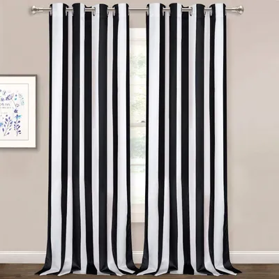 Vertikal gestreifter Vorhang, 2 Paneele, 132x213 cm, Ösen