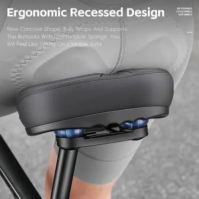 Image de Selle de vélo - Selle de VTT pour femmes - Large - Amortissante - Confortable - Respirante - 26 × 23 cm - Noir