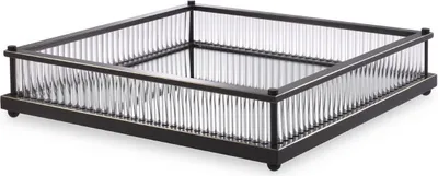 Produktbild von Casa Padrino Luxus Serviertablett Bronzefarben 39,5 x 39,5 x H. 9 cm - Verspiegeltes Edelstahl Tablett - Luxus Gastronomie Accessoires