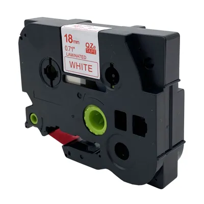 Produktbild von DULA Etikettenband - Kompatibel mit Brother P-Touch Tze-242 - 1 Stück - Rot auf weiß - 18mm x 8m