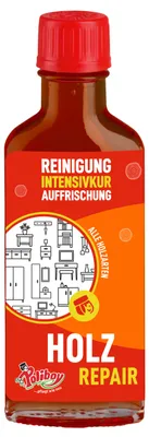 Produktbild von Poliboy Holz Repair - 100ml - aufpeppende Möbelpolitur für lackiertes Holz - Mittelbraun - 1900301