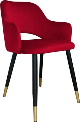 Obrázek produktu pro Židle NAPO VELVET GOLD v bordó barvě