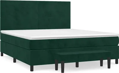 Produktbild von vidaXL Boxspringbett mit Matratze Dunkelgrün 160x200 cm Samt