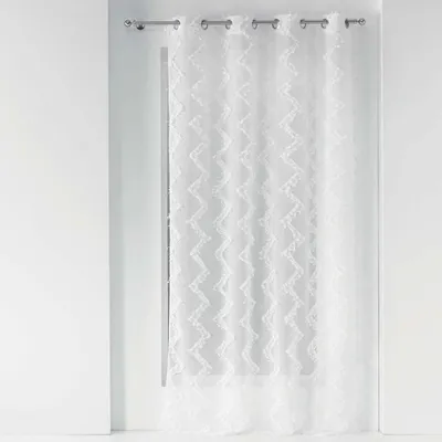 Produktbild von Voile Vorhang 140 x 280 cm Zigzag Weiß