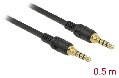 Imagen del producto de Delock 85592 DELOCK Klinkenkabel 3.5mm 4Pin St > St 0.5m schwarz