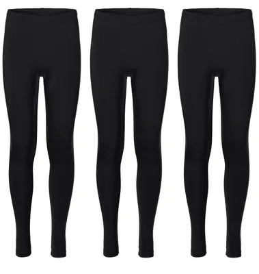 Image de Merry Style Lot de 3 leggings filles Pantalon long en viscose MS10-130 (Noir/Noir/Noir, 140)