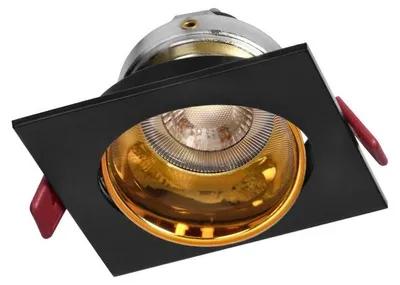 Produktbild von Einbaustrahler GU10/MR16, eckig, schwenkbar, Aluminium, Schwarz und Gold