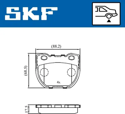 Produktbild von SKF Bremsbeläge Satz Hinten Bremsklötze für LAND ROVER Defender SUV (L316) VKBP 90514