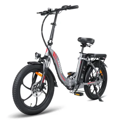 Produktbild von E-bike klapprad Rostfreie Aluminiumlegierung 36 V 18 Ah 648 Wh bis zu 100 -130 km Wasserdicht IP54 20 zoll 7 Gang, Grau