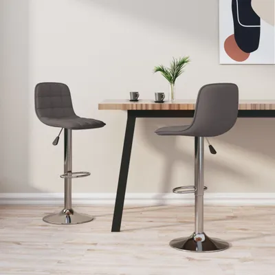 Image de Maison Exclusive - Lot de 2 tabourets de bar en tissu taupe