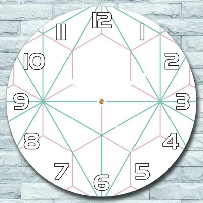 Produktbild von Wanduhr aus Glas Rund fi 30 Sechseck und Dreieck Quarz Deko Schlafzimmer Büro