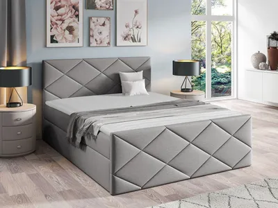 Obrázok produktu pre Kontinentálna manželská posteľ 140x200 MATIA - svetlá šedá 2 + topper ZDARMA